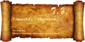 Tamaskó Hermina névjegykártya